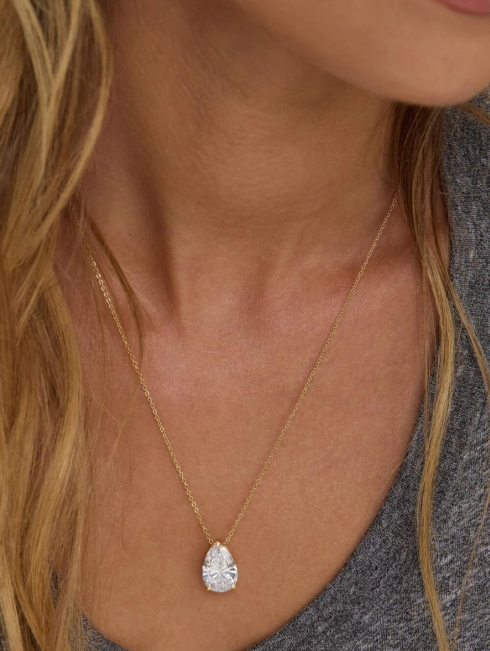 New! Melinda Maria Are You Jealous Gold Teardrop Necklace